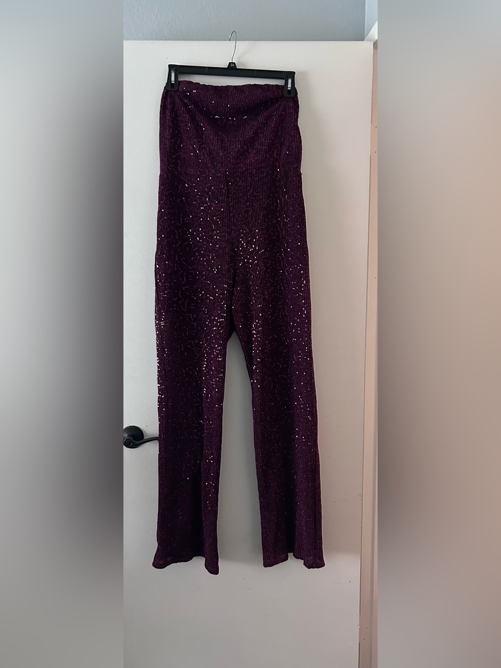 wild fable Plum Sequin Wide-Leg Jumpsuit
